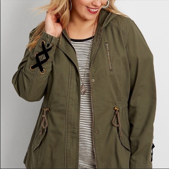 Maurices Velvet Lace Up Utility Army 